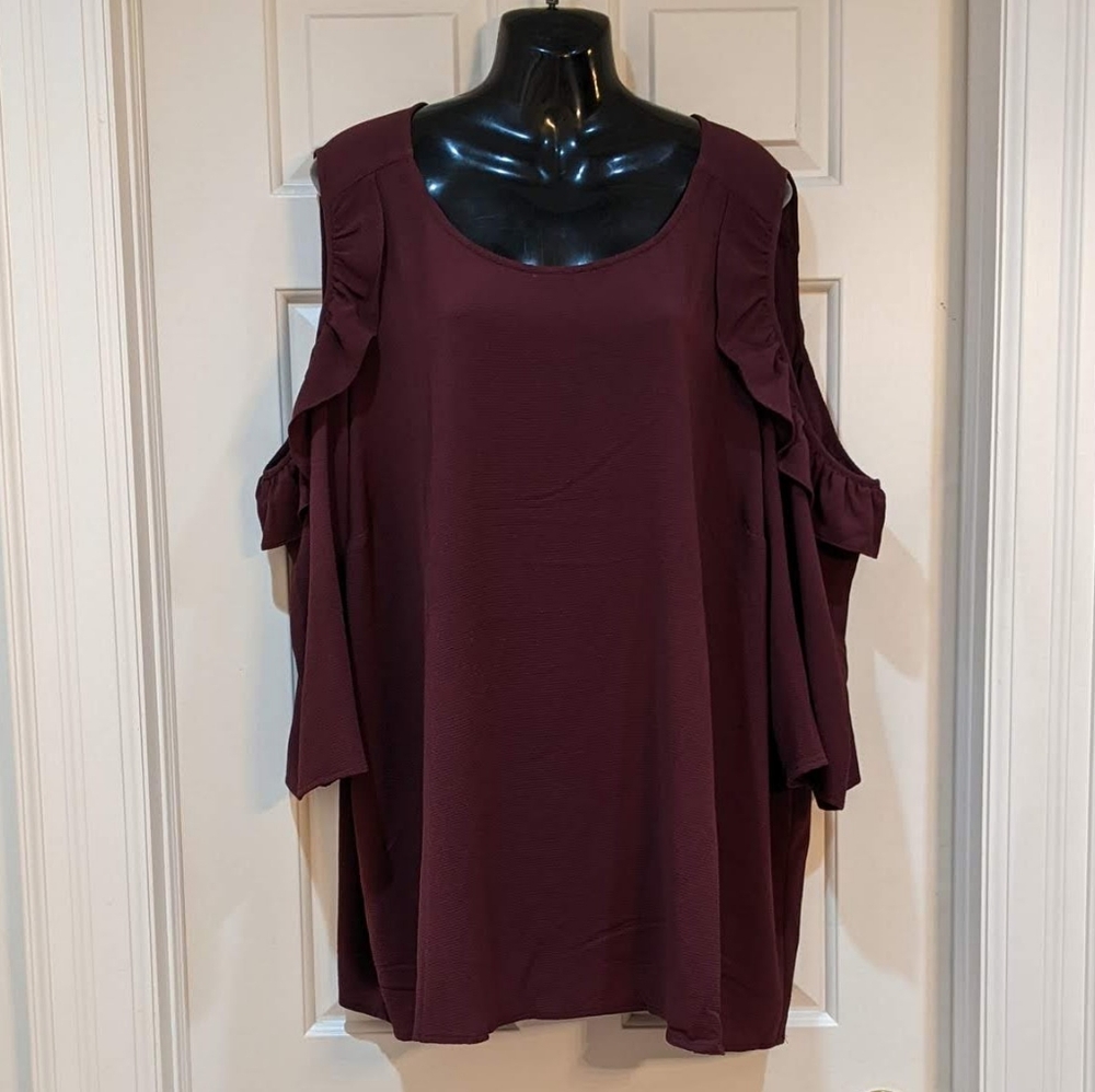 Torrid Ruffled Cold Shoulder Top
